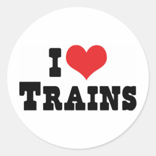 Jag älskar Heart Trains - Modelljärnvägsentusiast Runt Klistermärke
