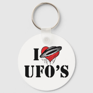 Jag älskar Heart UFO: s - Roswell Area 51 Alien äl Nyckelring
