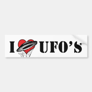 Jag älskar Heart UFO:s - Roswell Area 51 Alien-äls Bildekal