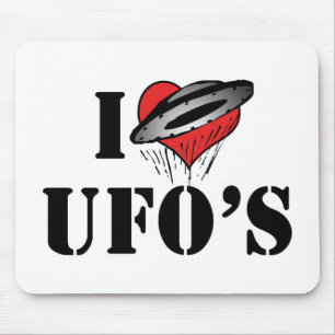 Jag älskar Heart UFO:s - Roswell Area 51 Alien-äls Musmatta