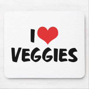 Jag älskar Heart Veggies - Vegan hälsokostälskare Musmatta