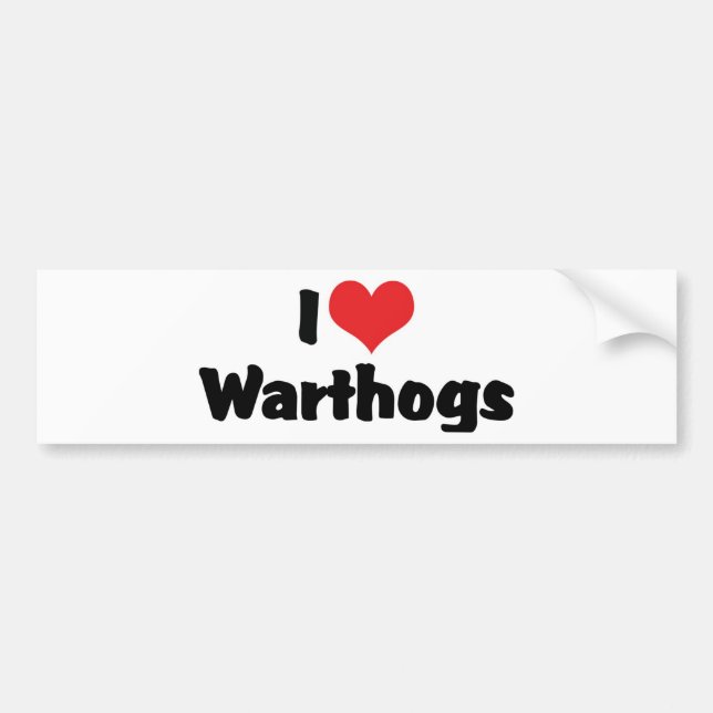 Jag älskar Heart Warthogs Bildekal (Framsidan)