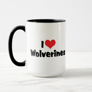 Jag älskar Heart Wolverines Mugg