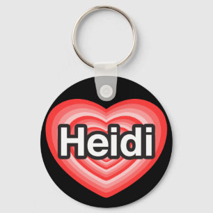Jag älskar Heidi. Jag älskar dig Heidi. Hjärta Nyckelring