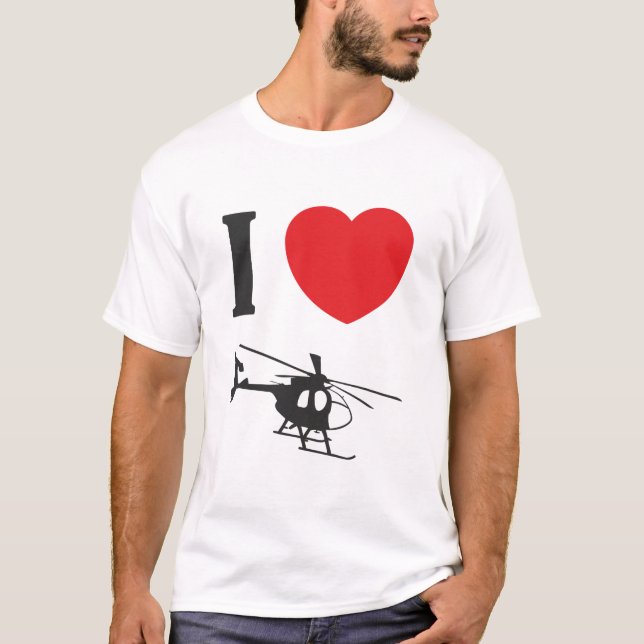 Jag älskar helikopterutslagsplatsen t shirt (Framsida)