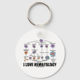 Jag älskar Hematology (blodcellhärstamning) Nyckelring