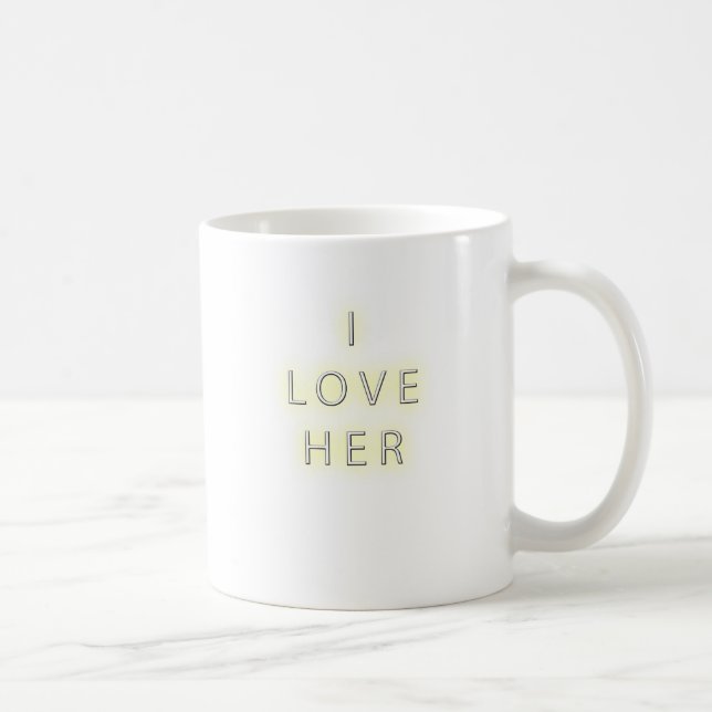 Jag älskar henne (svarten) kaffemugg (Höger)