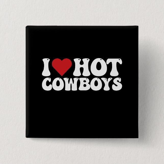 Jag älskar heta cowboys knapp (Framsida)