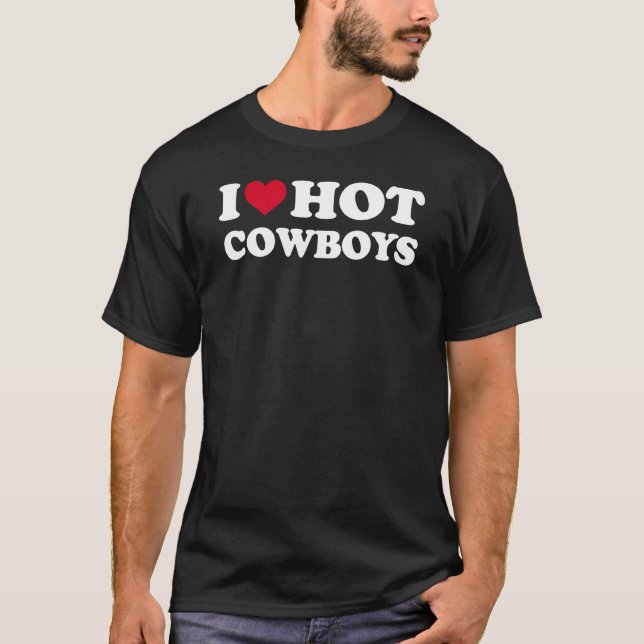 Jag älskar heta cowboys t shirt (Framsida)