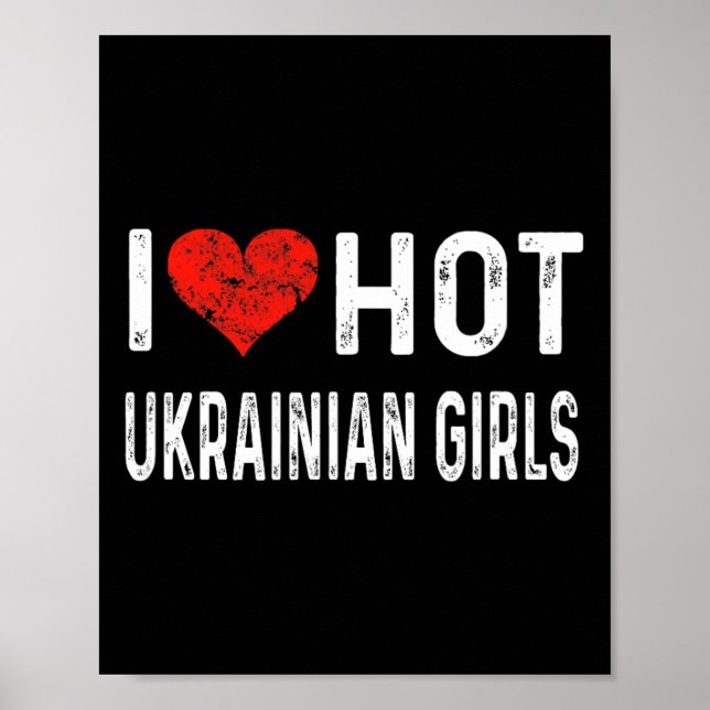 Jag älskar heta ukrainska tjejer - Ukraina hjärta  Poster (Framsidan)