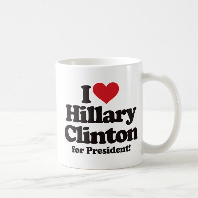 Jag älskar Hillary Clinton för president Kaffemugg (Höger)