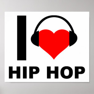 Jag älskar Hiphop Rolig Poster
