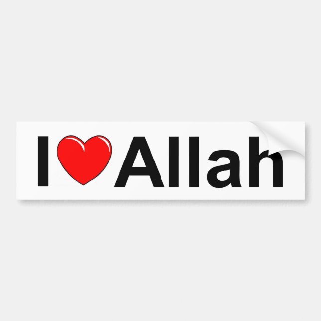 Jag älskar (hjärta) Allah Bildekal (Framsidan)