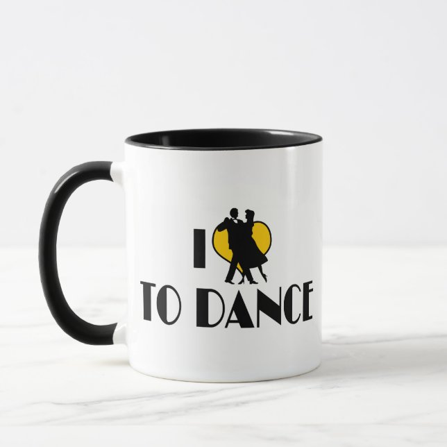 Jag älskar hjärta att dansa - tango vals balettäls mugg (Vänster)