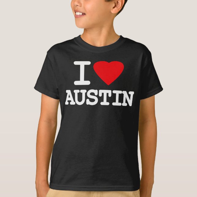 Jag älskar hjärta Austin Texas T Shirt (Framsida)