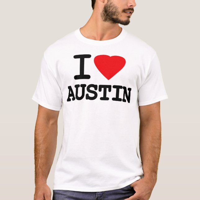 Jag älskar hjärta Austin Texas T Shirt (Framsida)