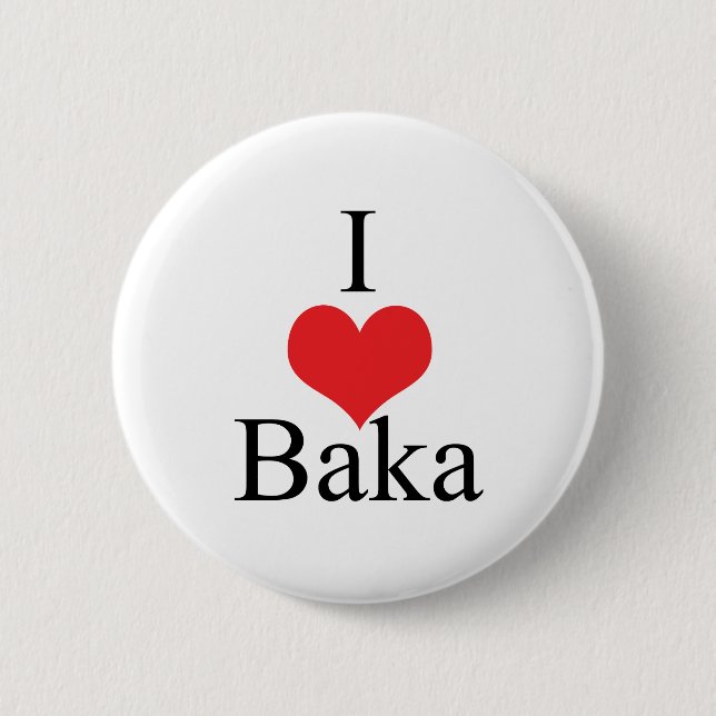Jag älskar (hjärta) Baka Knapp (Framsida)