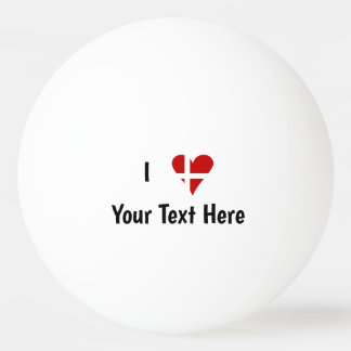 Jag älskar (Hjärta Danska flaggan) Personlig text Pingisboll