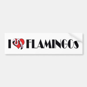 Jag älskar hjärta flamingos - Rosa flamingoälskare Bildekal