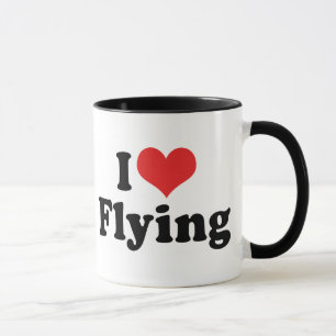 Jag älskar hjärta flygande - Flygplansälskare Mugg