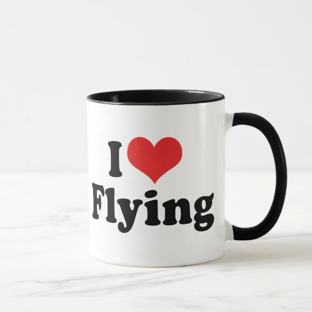 Jag älskar hjärta flygande - Flygplansälskare Mugg (Höger)