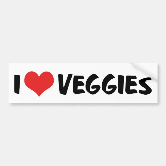 Jag älskar hjärta grönsaker - Vegan hälsomat älska Bildekal (Framsidan)
