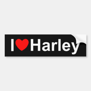 Jag älskar (hjärta) Harley Bildekal