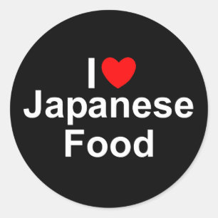 Jag älskar (hjärta) japansk mat runt klistermärke