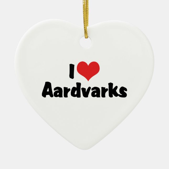Jag älskar hjärta jordsvin julgransprydnad keramik (Framsidan)
