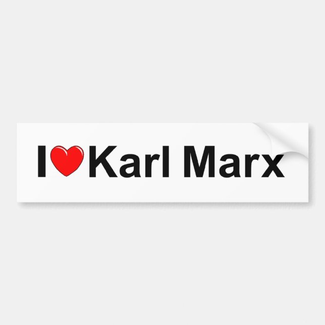 Jag älskar (hjärta) Karl Marx Bildekal (Framsidan)