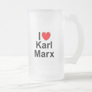 Jag älskar (hjärta) Karl Marx Frostat Ölglas