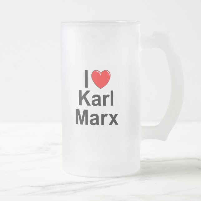 Jag älskar (hjärta) Karl Marx Frostat Ölglas (Höger)