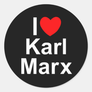 Jag älskar (hjärta) Karl Marx Runt Klistermärke