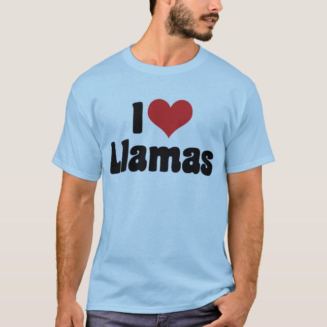 Jag älskar hjärta lamadjur t shirt (Framsida)