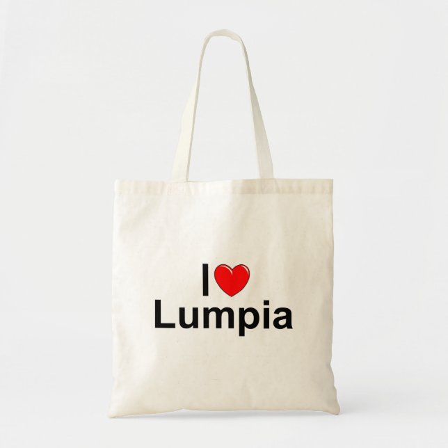 Jag älskar (hjärta) Lumpia Tygkasse (Framsidan)