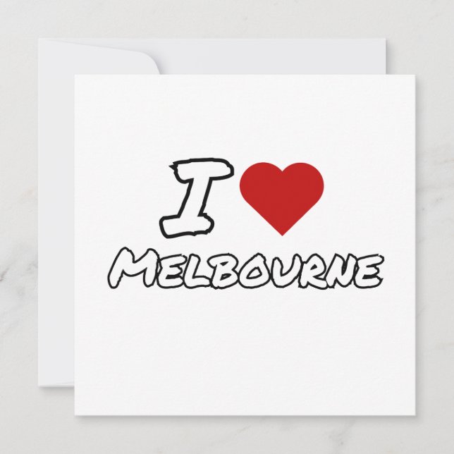 Jag älskar hjärta Melbourne stad Inbjudningar (Framsida)