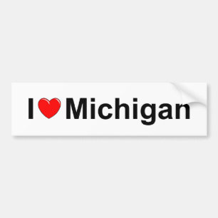 Jag älskar (hjärta) Michigan Bildekal
