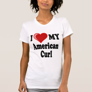 Jag älskar (hjärta) min amerikankrullningskatt t-shirt