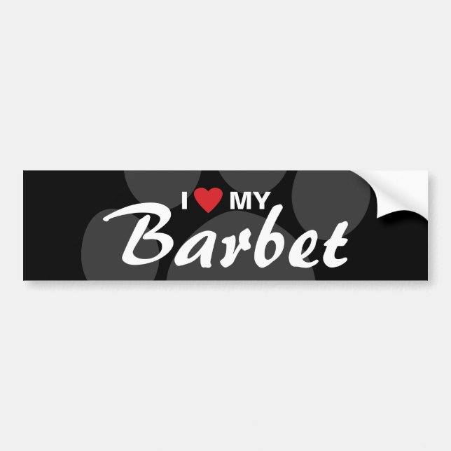 Jag älskar (hjärta) min Barbet Bildekal (Framsidan)