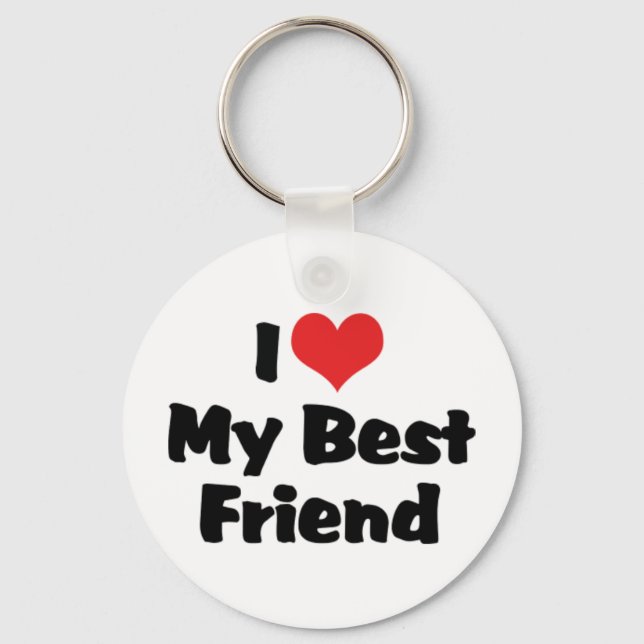 Jag älskar hjärta min bästa vän - BFF Nyckelring (Framsida)