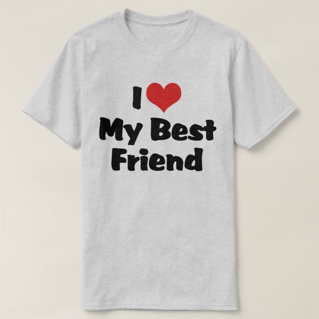 Jag älskar hjärta min bästa vän - BFF T-shirt (Design framsida)