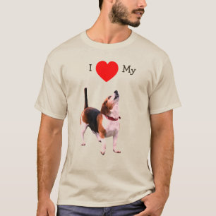 Jag älskar hjärta min Beagle hund T Shirt