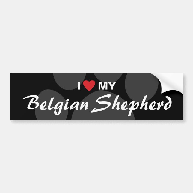 Jag älskar (hjärta) min belgiska herdeavel bildekal (Framsidan)