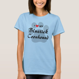 Jag älskar (hjärta) min Bluetick Coonhoundhund T-shirt
