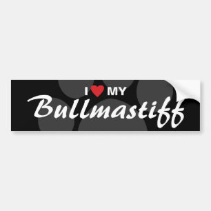 Jag älskar (hjärta) min Bullmastiff avel Bildekal