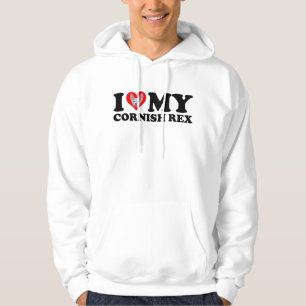 Jag älskar (Hjärta) min Cornish Rex Hoodie
