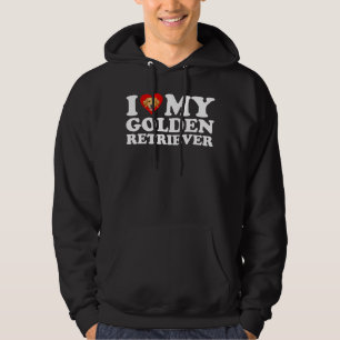 Jag älskar (Hjärta) min Golden Retriever Hoodie