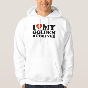 Jag älskar (Hjärta) min Golden Retriever Hoodie