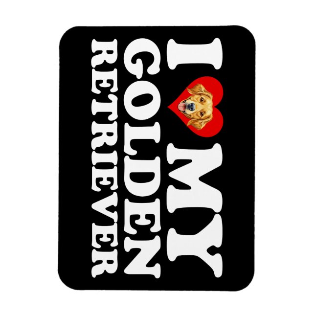 Jag älskar (Hjärta) min Golden Retriever Magnet (Vertikal)