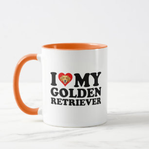 Jag älskar (Hjärta) min Golden Retriever Mugg